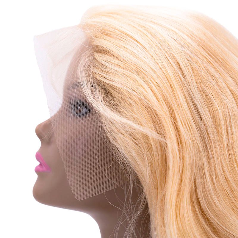 Blonde Body Wave 13x4 Transparent Lace Front Human Hair Wig by Private Label