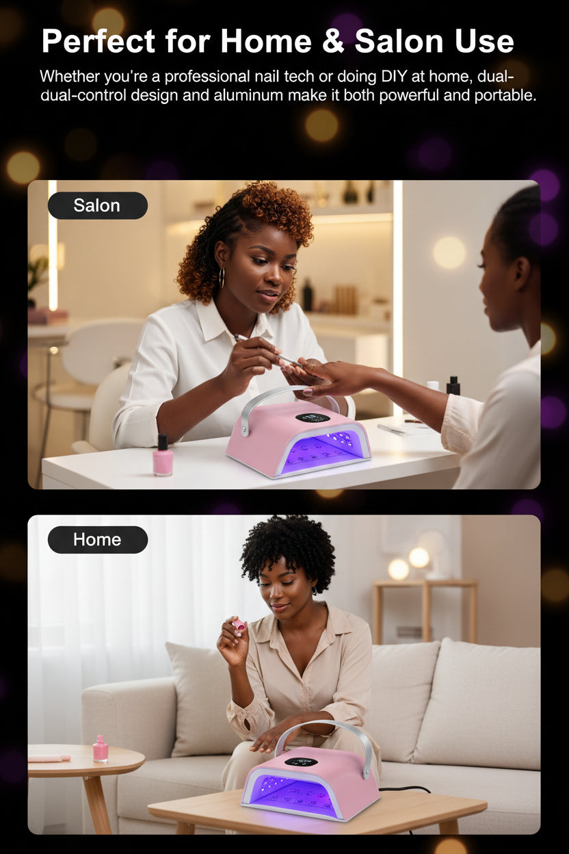 NovaGlow™ Pro Nail Lamp - Rose Gold - 60W Rechargeable UV/LED by Lavinda