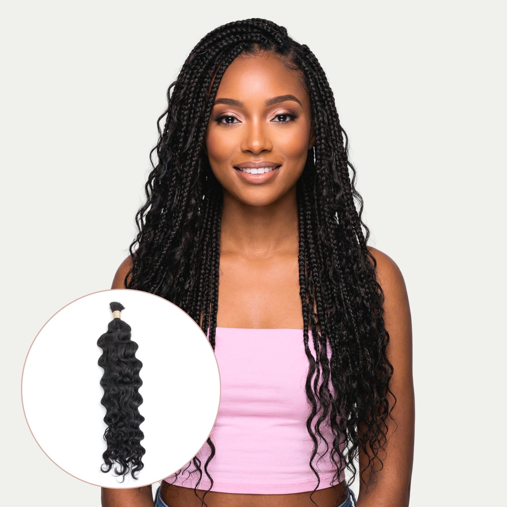 Beach Wave Bulk 100% Human Braiding Hair by Private Label