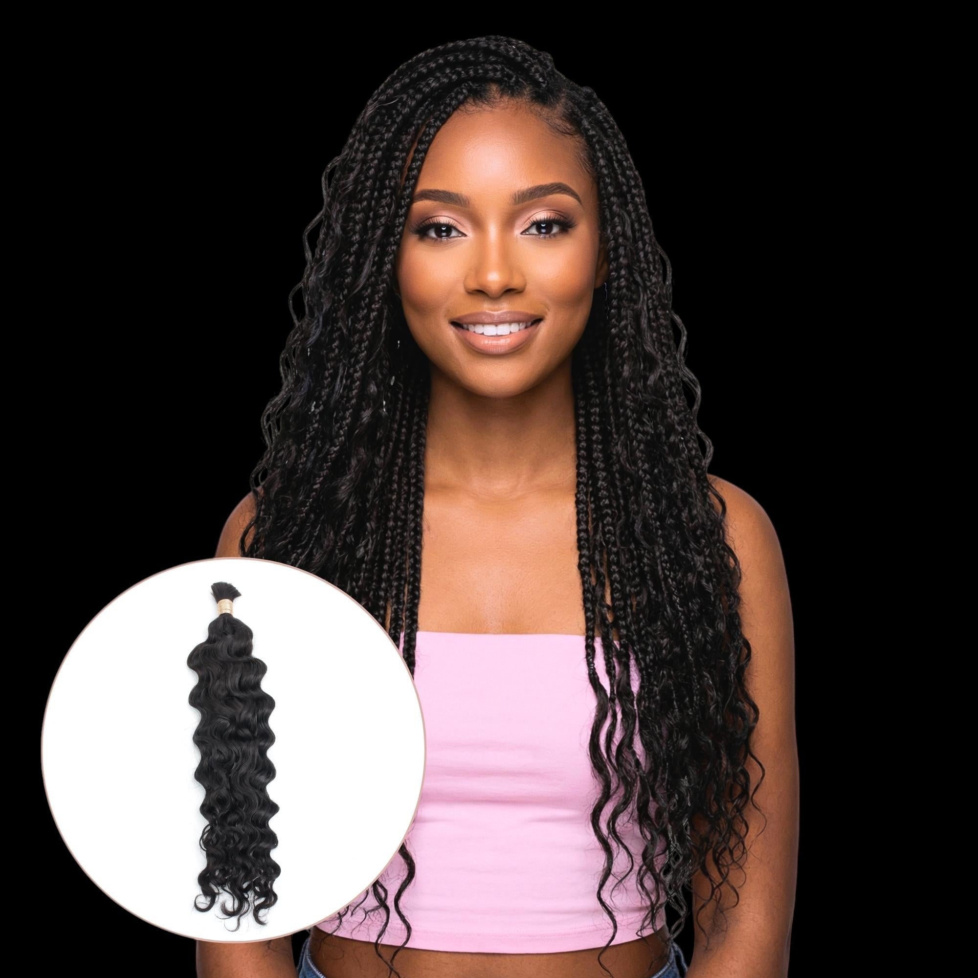 Beach Wave Bulk 100% Human Braiding Hair by Private Label