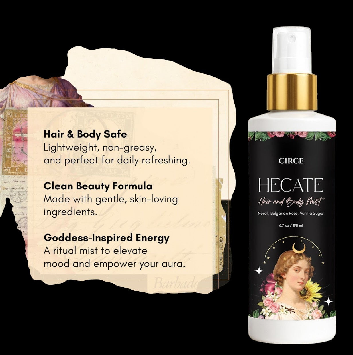 Hecate Hair & Body Mist – Neroli, Bulgarian Rose & Vanilla Sugar | 6.7 oz by Circe Boutique