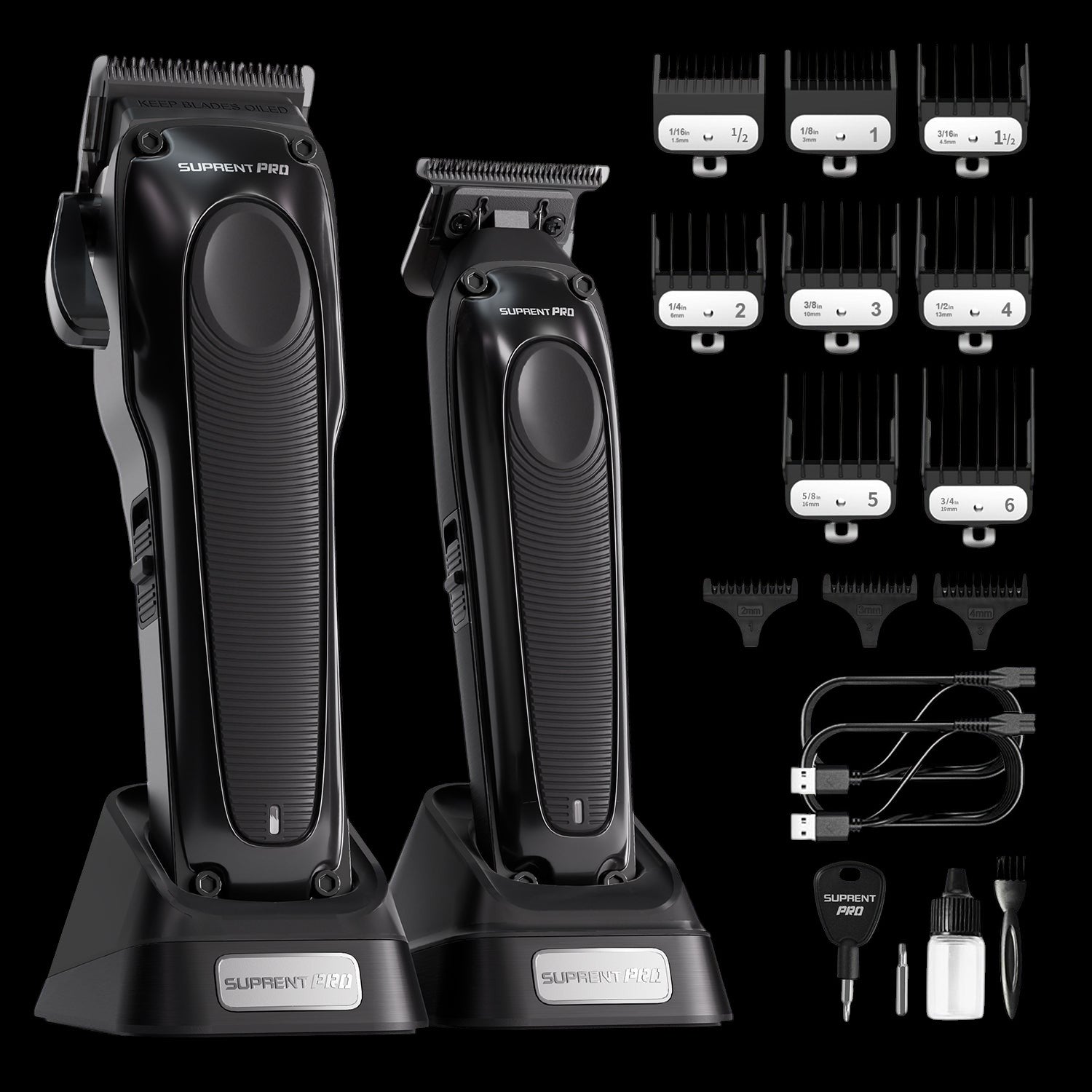 The Black Onyx Professional Clipper and Trimmer Set - HC756BX by SUPRENT US