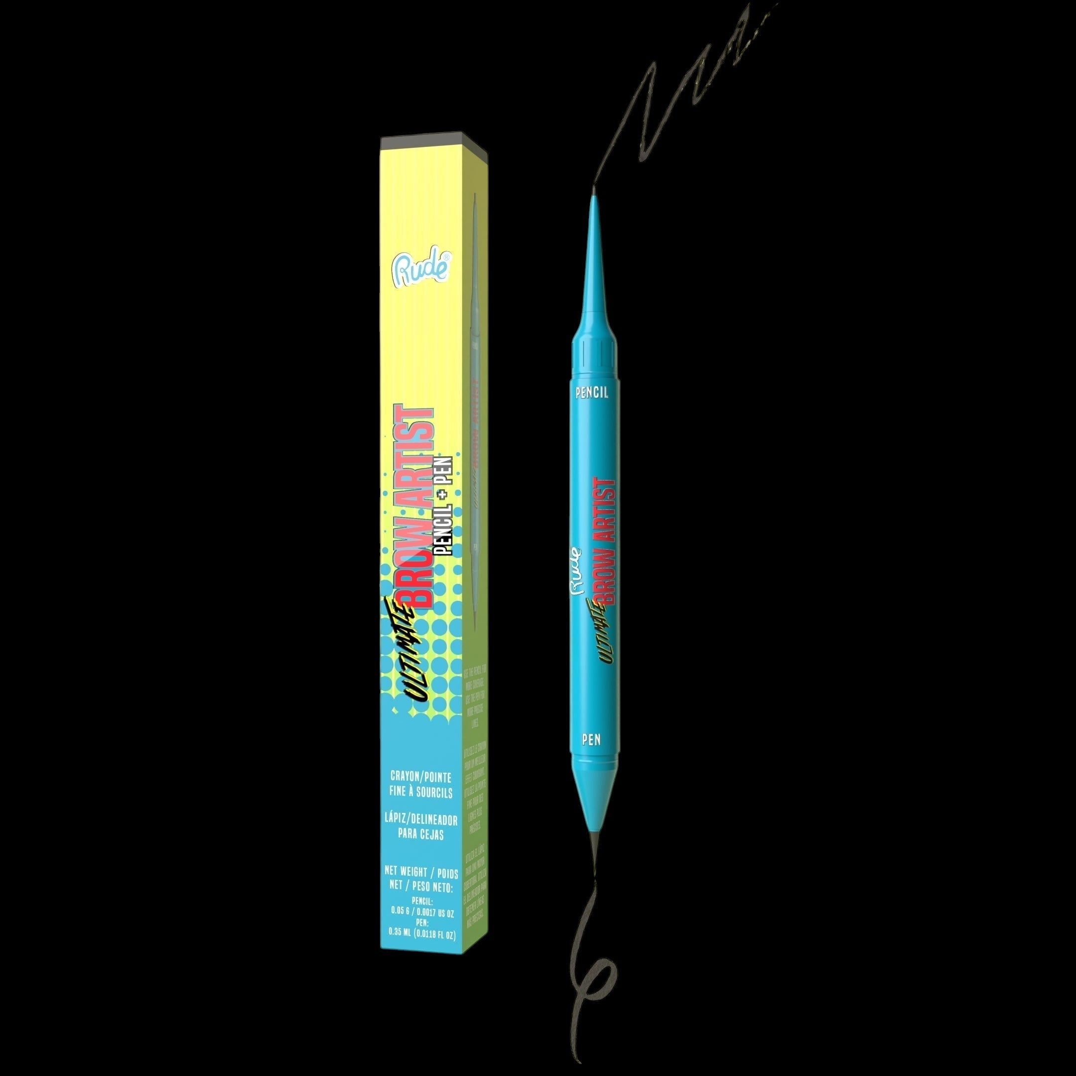 RUDE Ultimate Brow Artist - Pencil And Pen - Black Brown by VYSN
