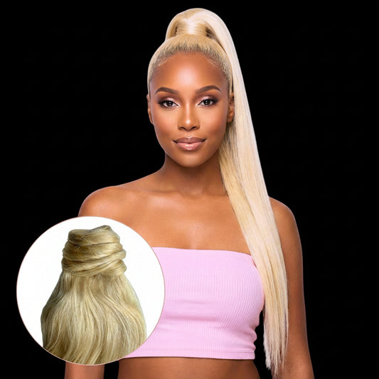 Bleach Blonde 100% Human Hair Ponytail Extension by Private Label