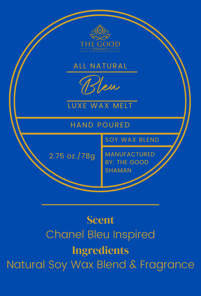 "Bleu" - Luxe Hand-Poured Natural Soy Wax Melt Chanel Bleu Inspired Fragrance by The Good Shaman