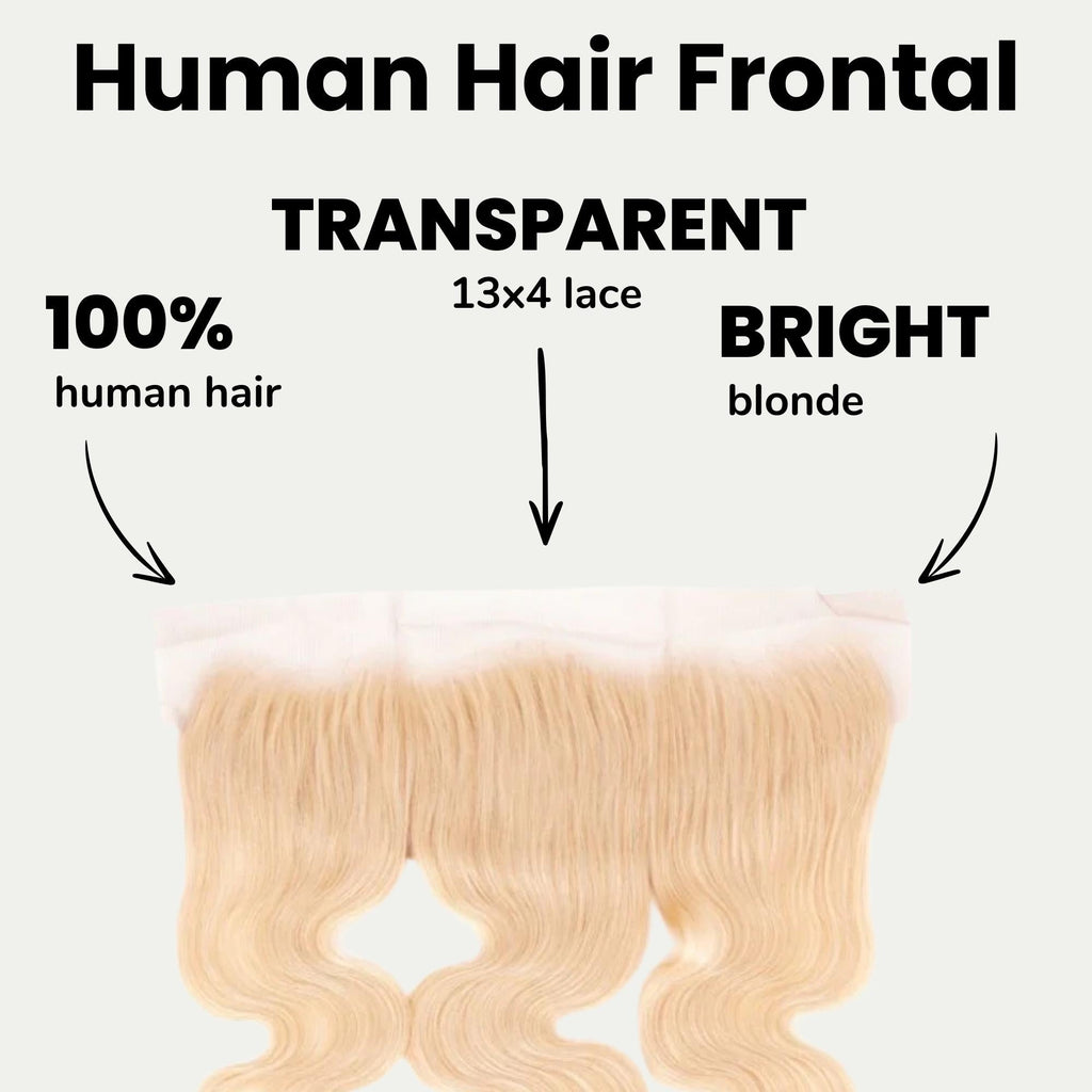 Blonde Body Wave 13x4 Transparent Lace Human Hair Frontal by Private Label