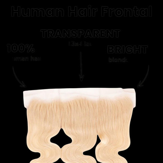 Blonde Body Wave 13x4 Transparent Lace Human Hair Frontal by Private Label