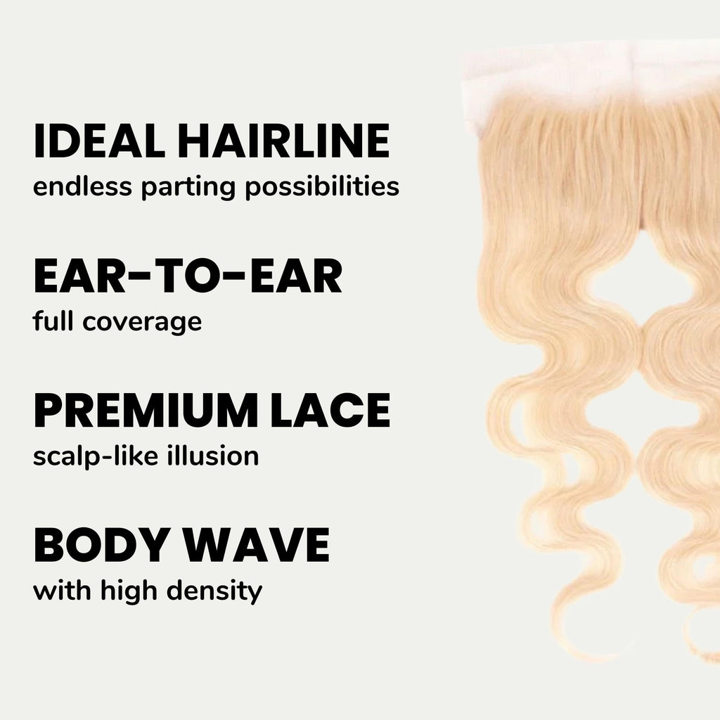 Blonde Body Wave 13x4 Transparent Lace Human Hair Frontal by Private Label