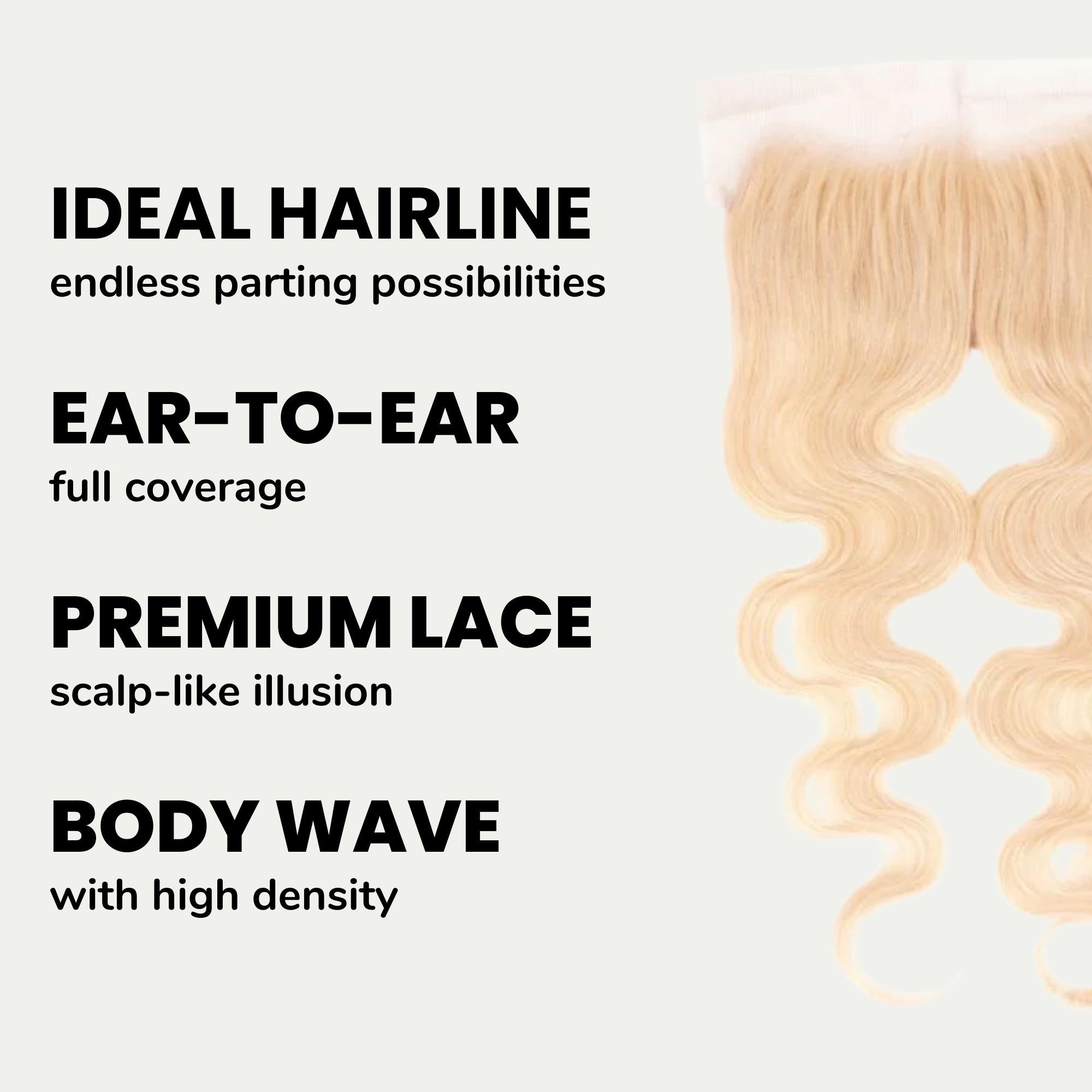Blonde Body Wave 13x4 Transparent Lace Human Hair Frontal by Private Label