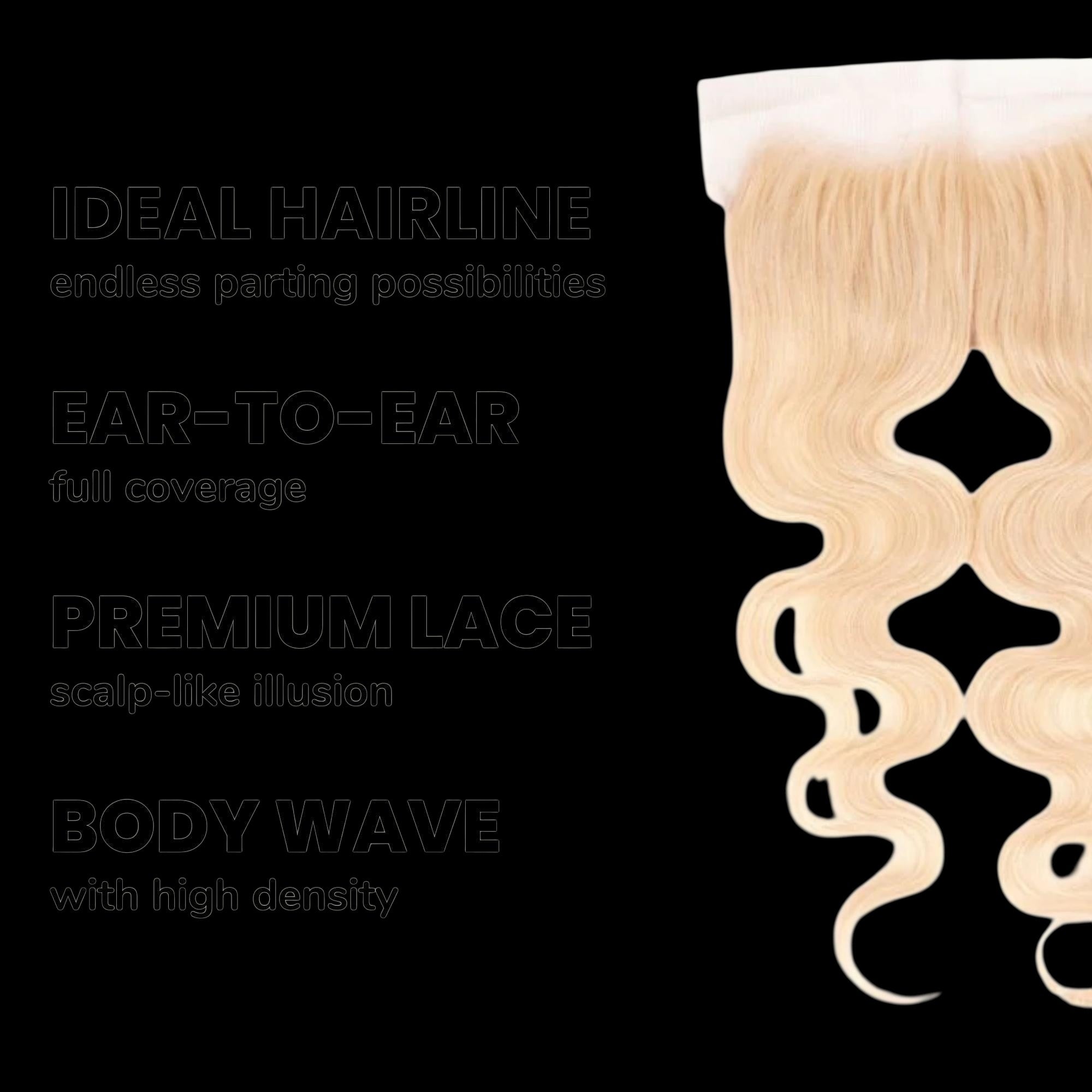 Blonde Body Wave 13x4 Transparent Lace Human Hair Frontal by Private Label