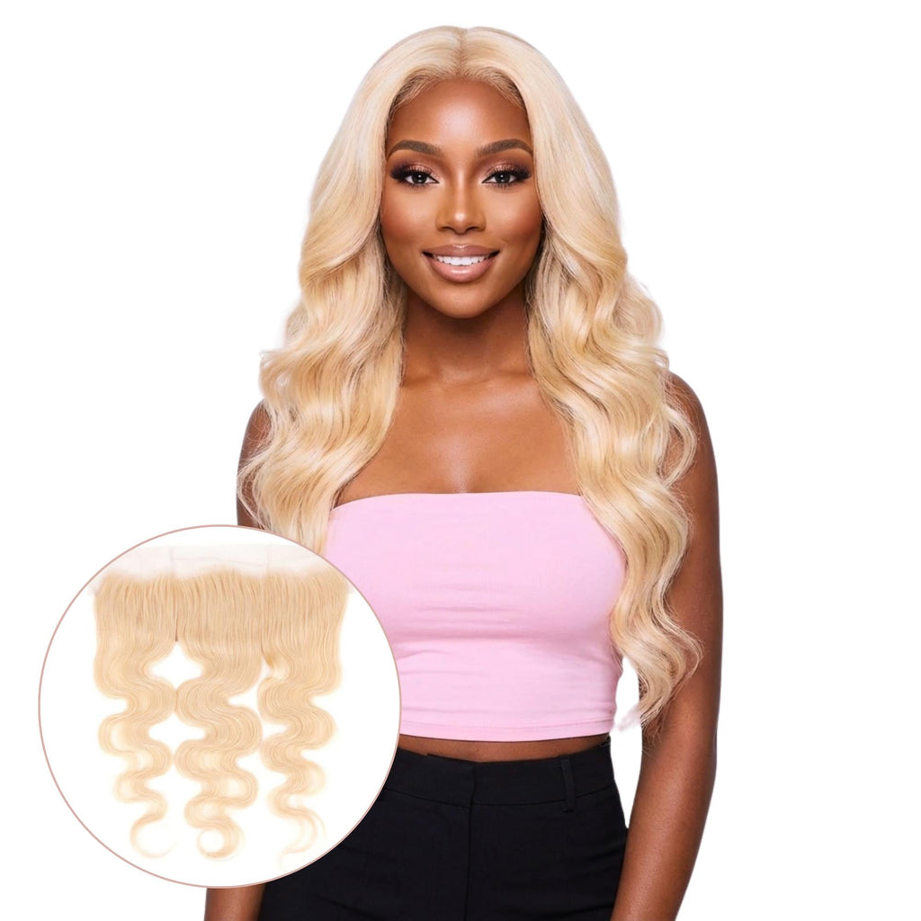 Blonde Body Wave 13x4 Transparent Lace Human Hair Frontal by Private Label