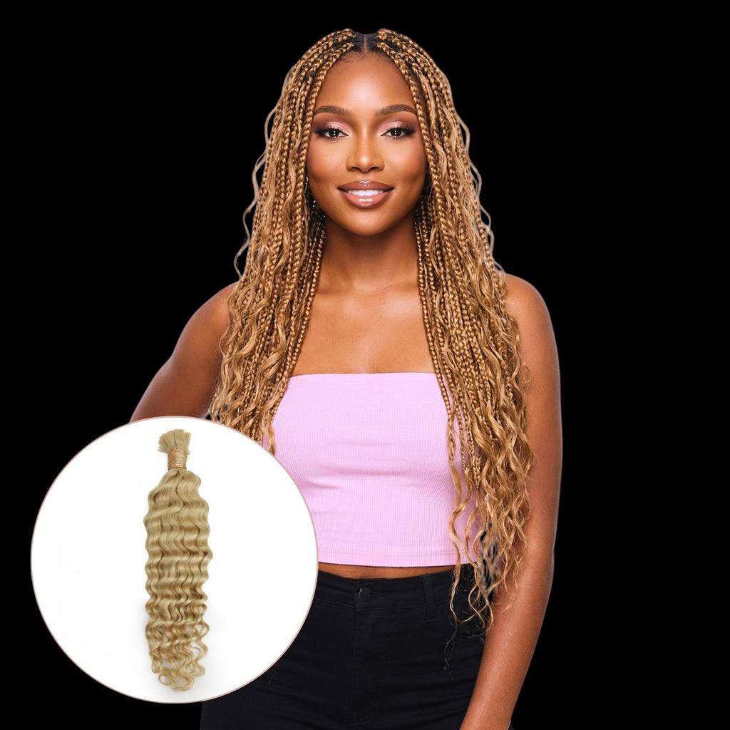 Blonde Deep Wave Bulk 100% Human Braiding Hair by Private Label