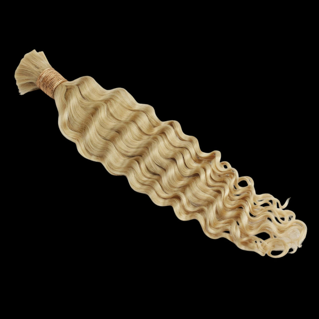 Blonde Deep Wave Bulk 100% Human Braiding Hair by Private Label