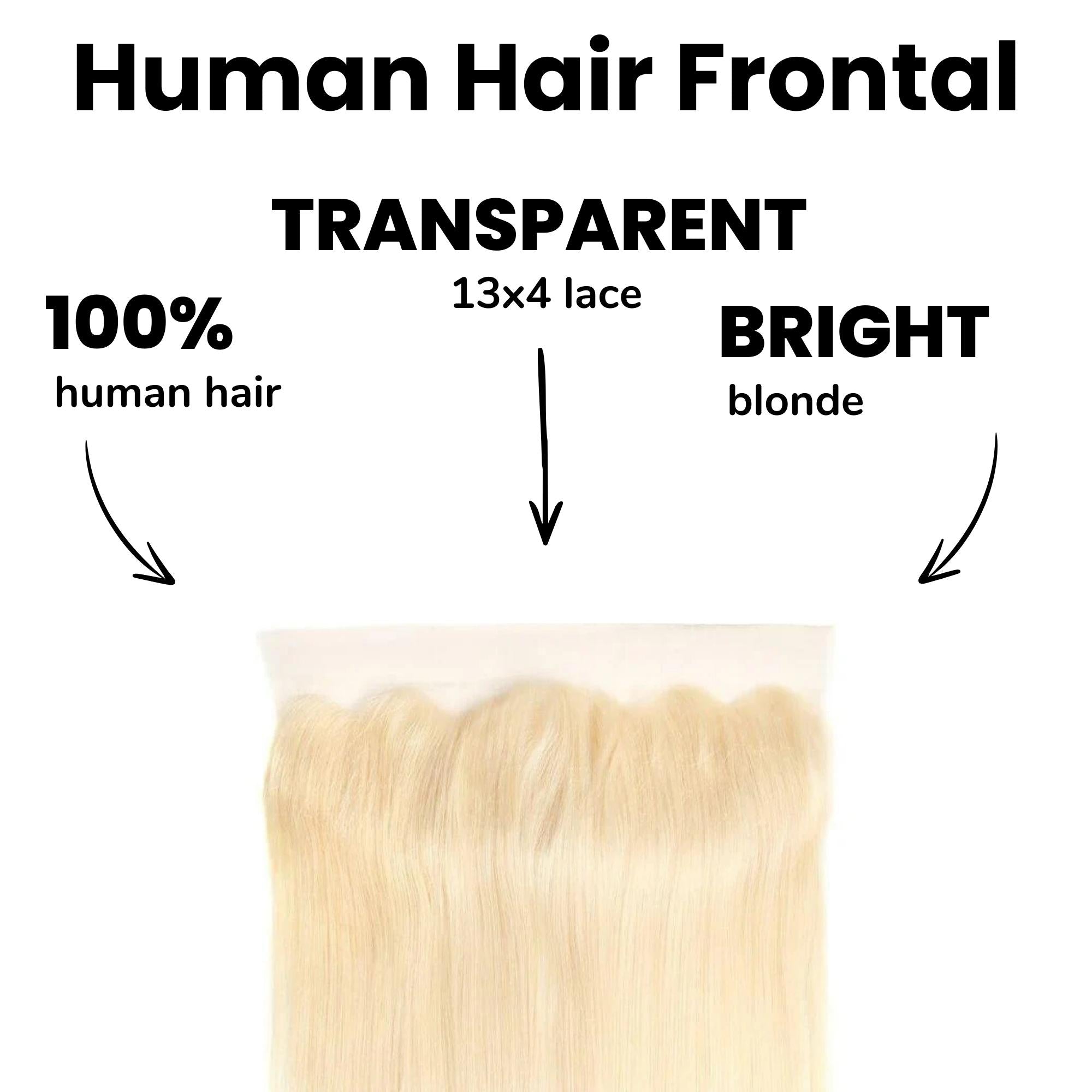 Blonde Straight 13x4 Transparent Lace Human Hair Frontal by Private Label