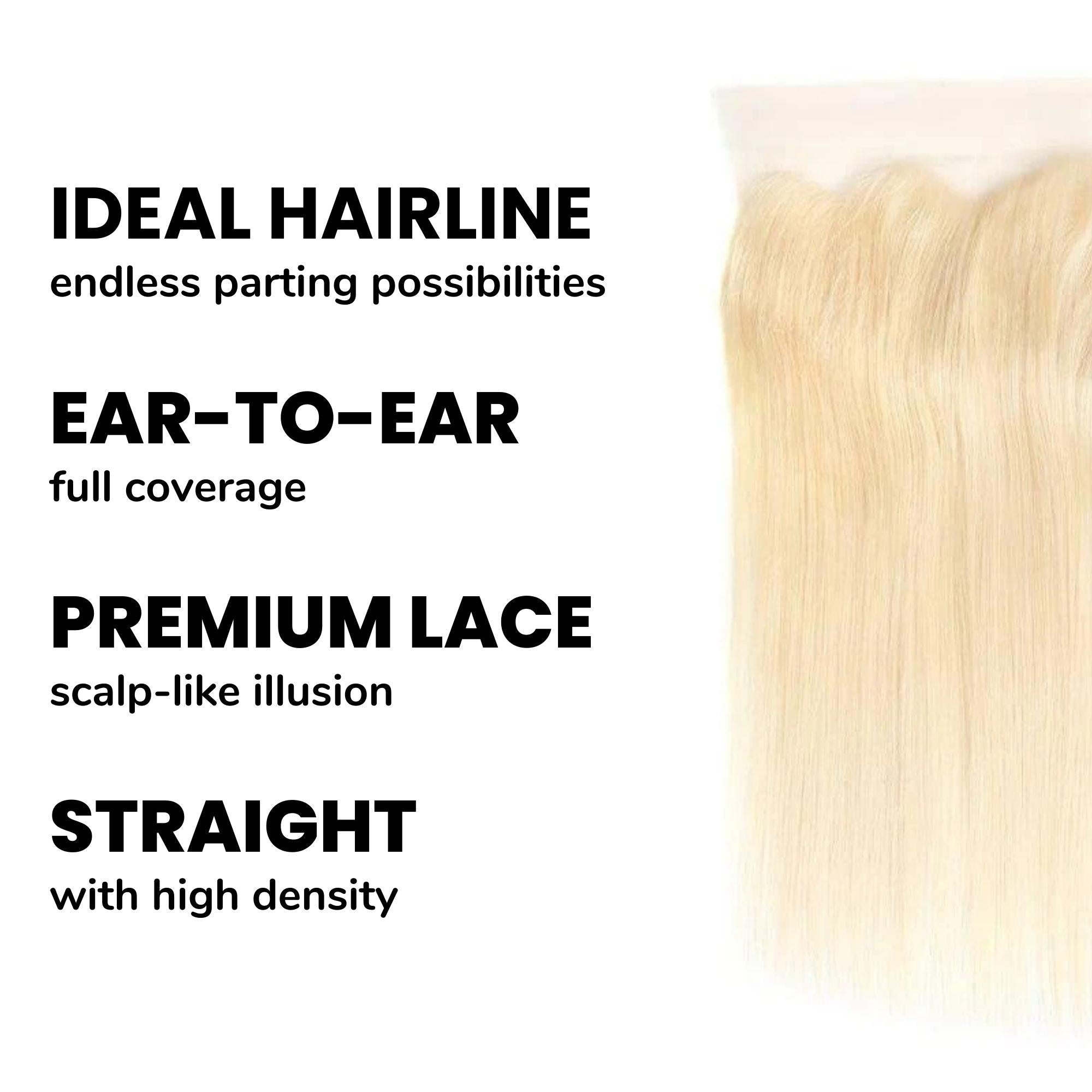 Blonde Straight 13x4 Transparent Lace Human Hair Frontal by Private Label