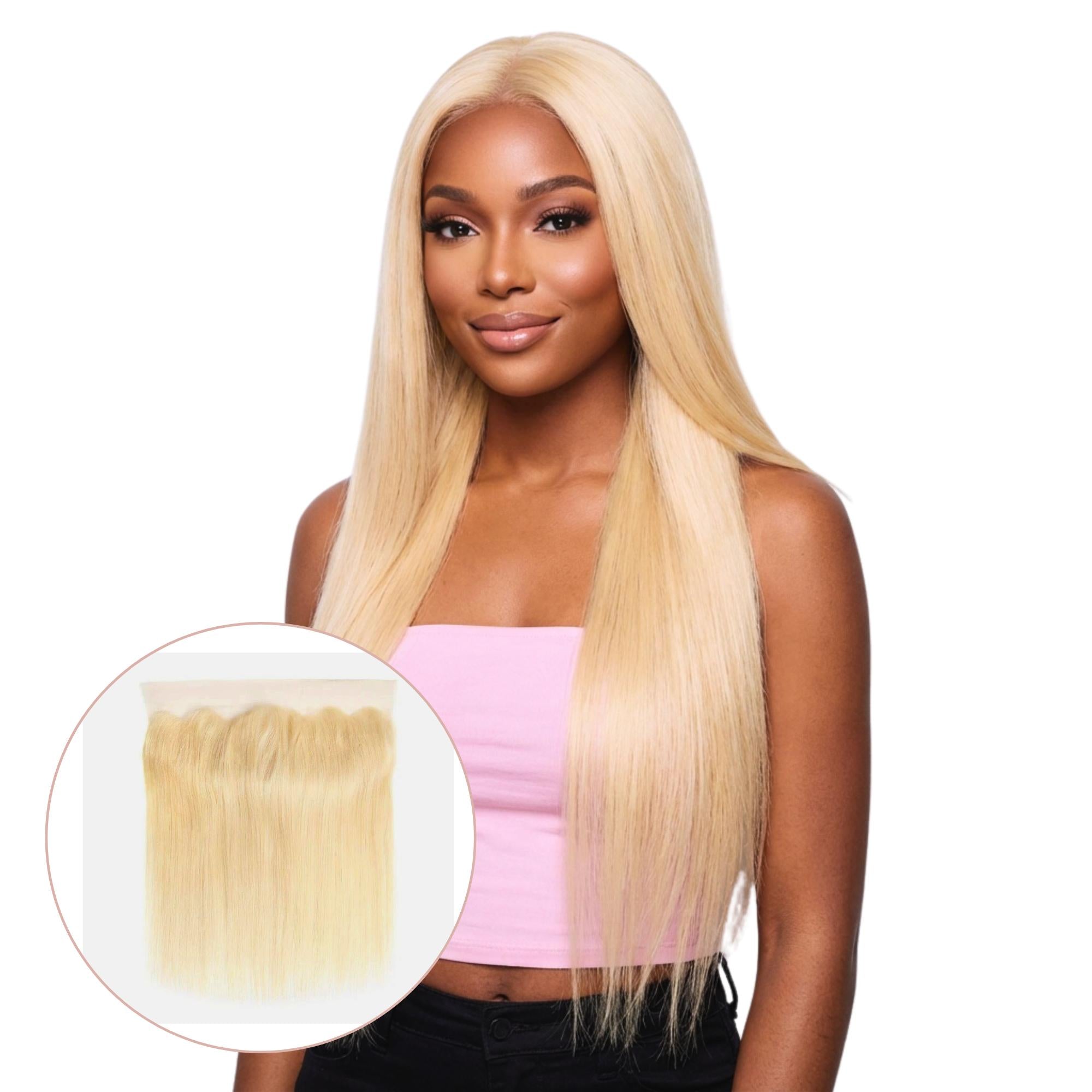 Blonde Straight 13x4 Transparent Lace Human Hair Frontal by Private Label