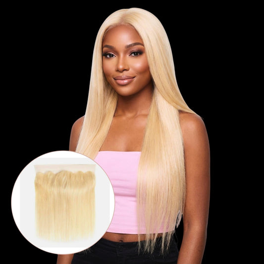 Blonde Straight 13x4 Transparent Lace Human Hair Frontal by Private Label