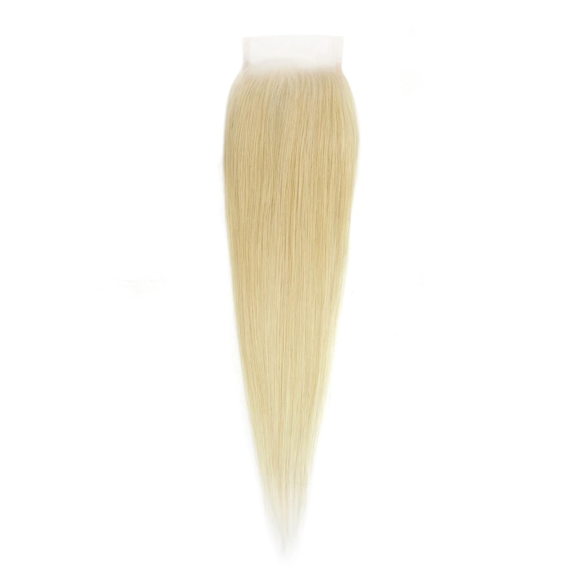 Blonde Straight 4x4 Transparent Lace Human Hair Closure by Private Label