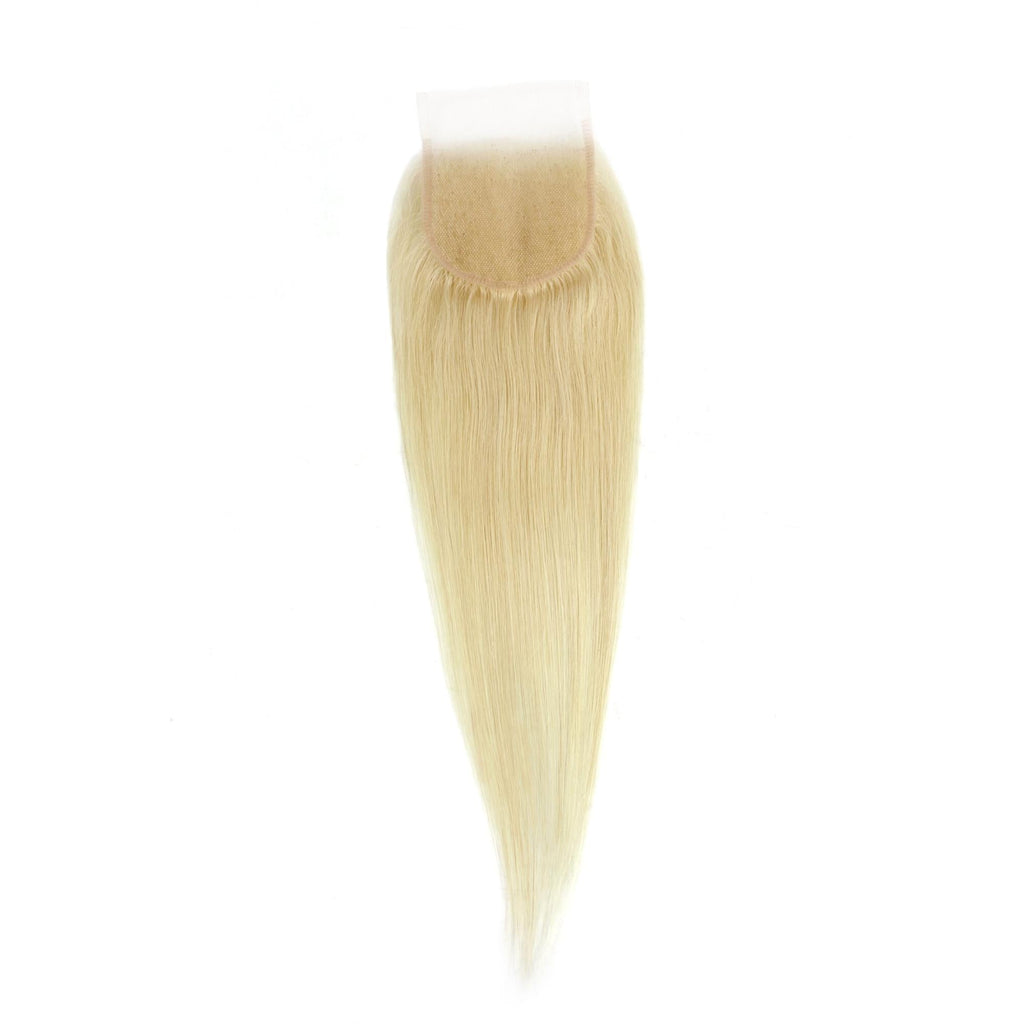 Blonde Straight 4x4 Transparent Lace Human Hair Closure by Private Label