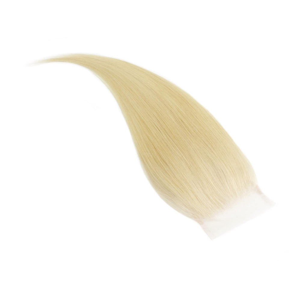 Blonde Straight 4x4 Transparent Lace Human Hair Closure by Private Label