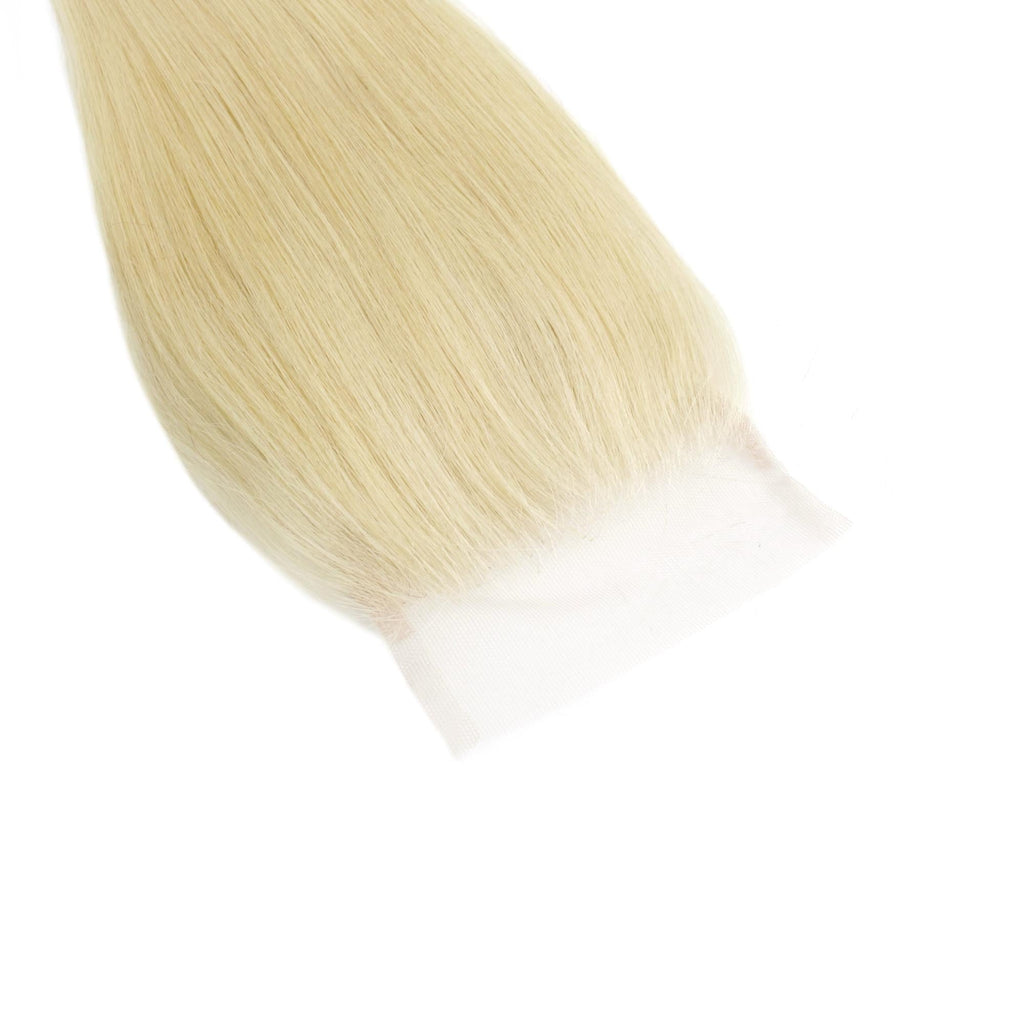 Blonde Straight 4x4 Transparent Lace Human Hair Closure by Private Label