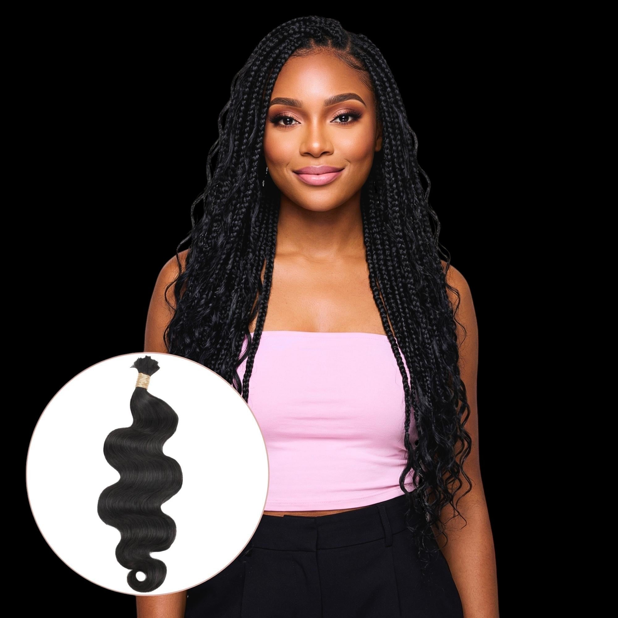 Body Wave Bulk 100% Human Braiding Hair by Private Label