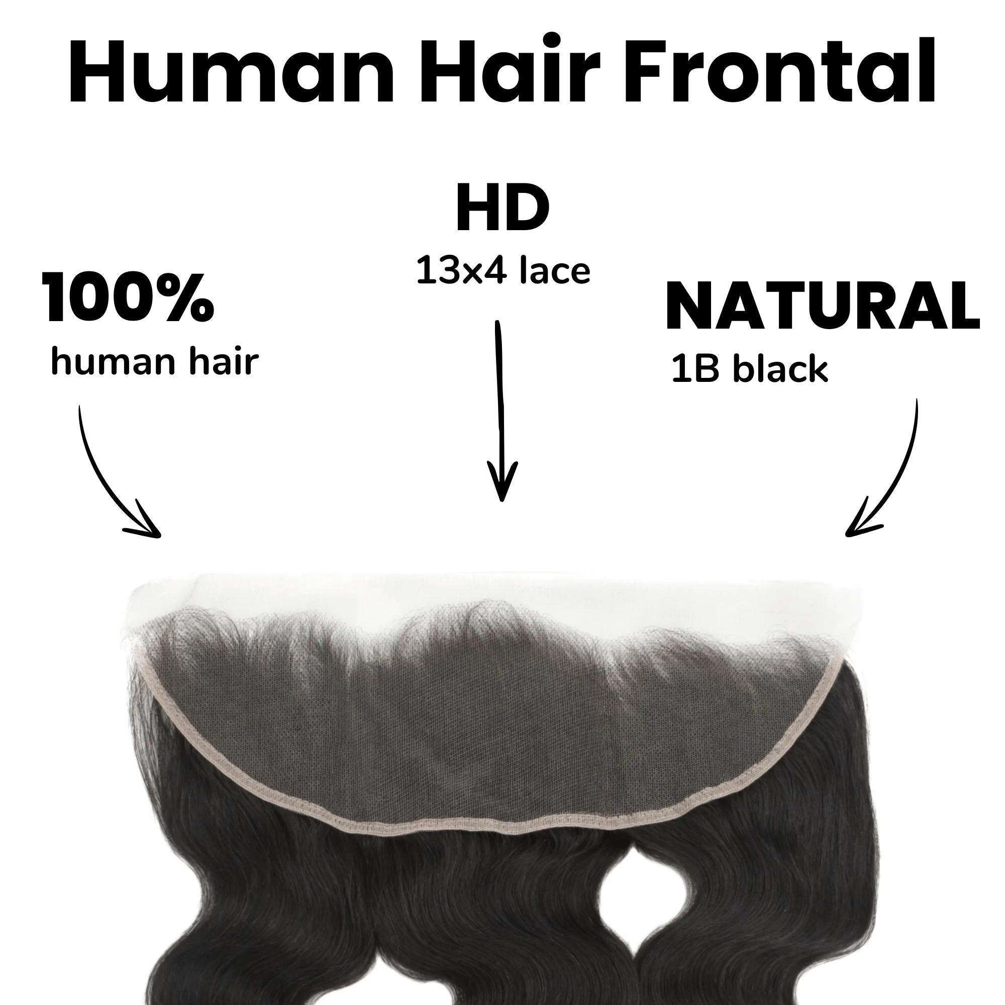 Brazilian Body Wave 13x4 HD Lace Human Hair Frontal by Private Label