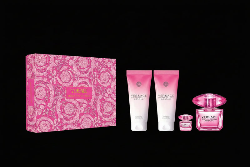 Bright Crystal Absolu By Versace For Women 4Pcs Set EDP Spray by perfumesandrea