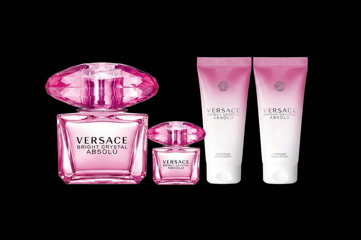 Bright Crystal Absolu By Versace For Women 4Pcs Set EDP Spray by perfumesandrea
