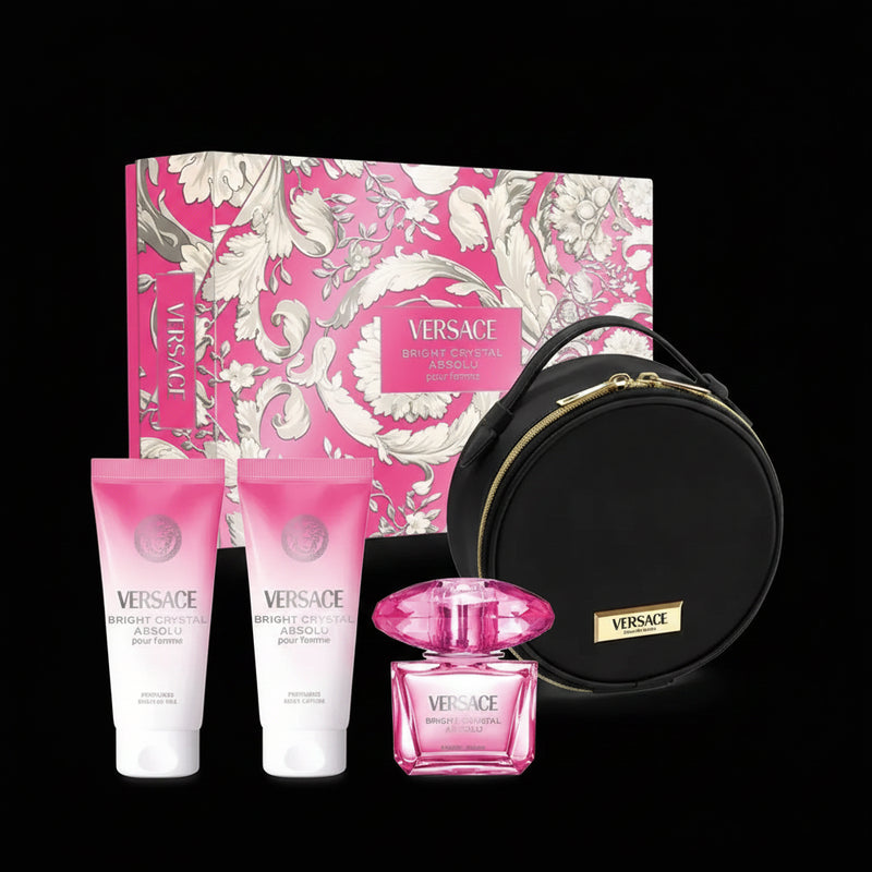 Bright Crystal Absolu By Versace For Women 4Pcs Set EDP Spray by perfumesandrea
