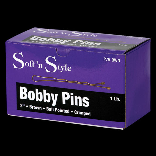 Soft 'N Style 2" Brown Bobby Pins - 1lb by Beauty Supply 123 Outlet