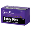 Soft 'N Style 2" Brown Bobby Pins - 1lb by Beauty Supply 123 Outlet