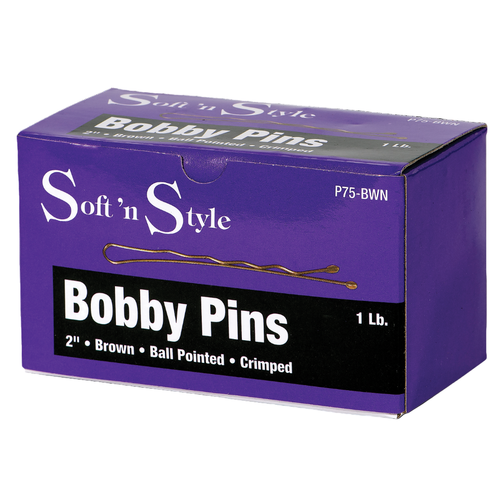 Soft 'N Style 2" Brown Bobby Pins - 1lb by Beauty Supply 123 Outlet