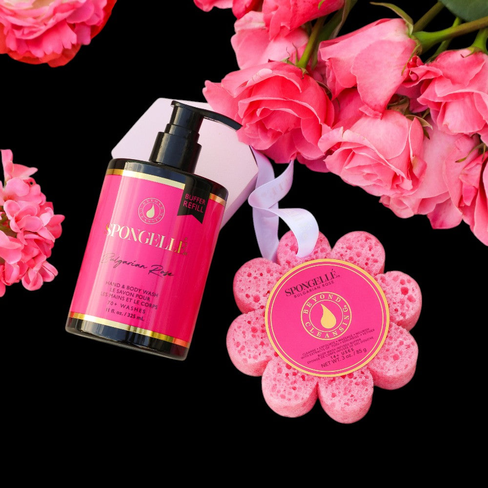 Bulgarian Rose Wild Flower & Body Wash Refill Set by Spongellé