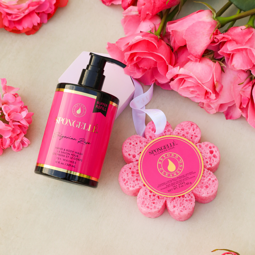 Bulgarian Rose Boxed Flower & Body Wash Refill Set by Spongellé