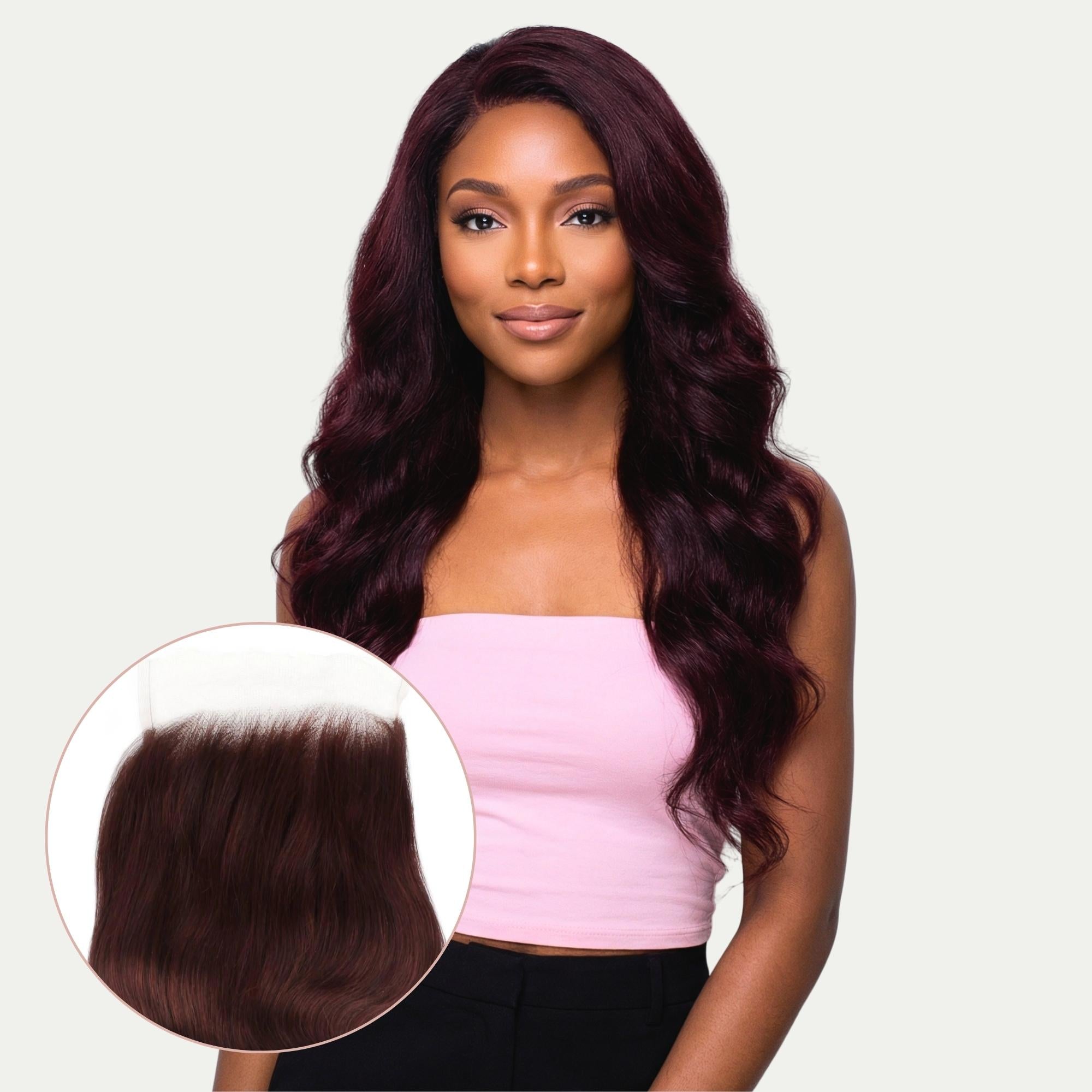 Burgundy Body Wave 5x5 HD Lace Human Hair Closure by Private Label