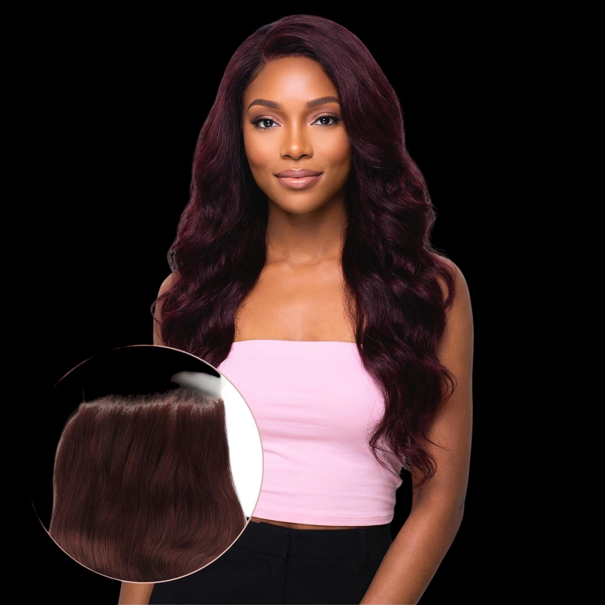 Burgundy Body Wave 5x5 HD Lace Human Hair Closure by Private Label
