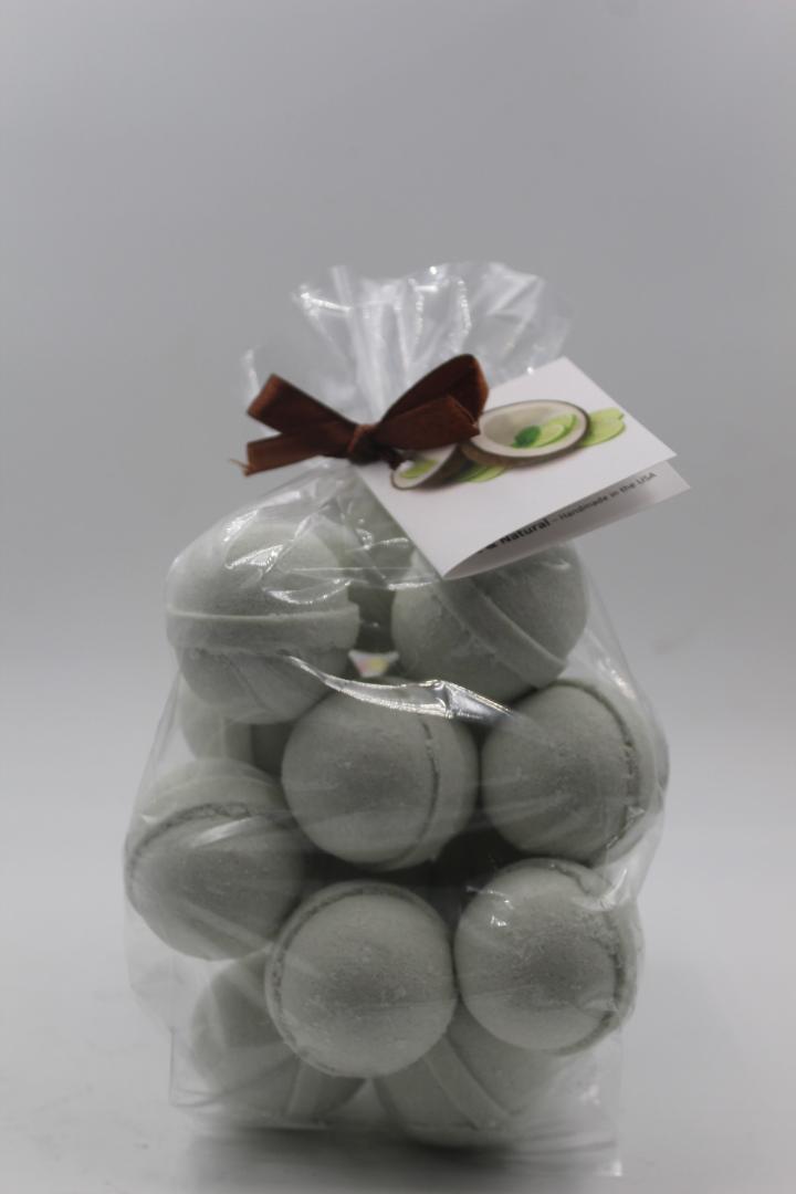 14 bath bombs (select from over 100 fragrances) our Little Bag of Balls (Fragrances A thru D) by Spa Pure