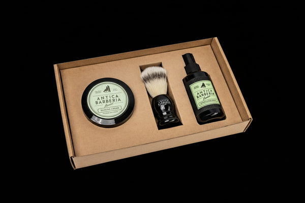 Balsamic Classic Shaving Gift Box: Brush + Aftershave Balm + Shaving Cream