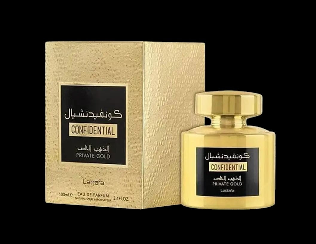 Confidential Private Gold By Lattafa Unisex 3.4 oz EDP Spray by perfumesandrea