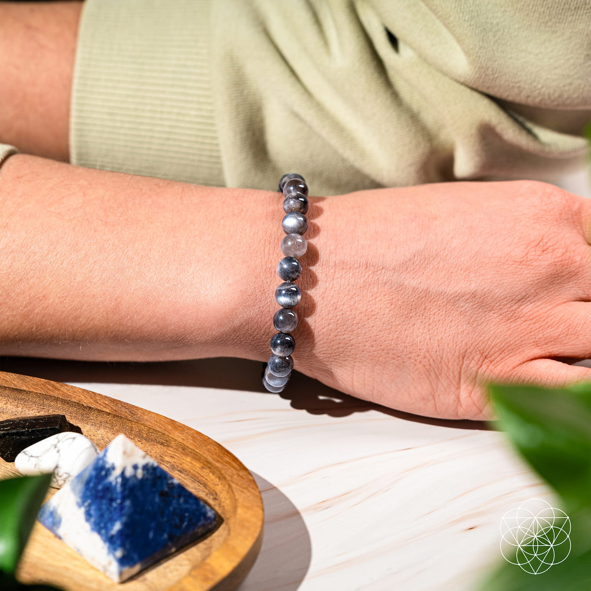 The Empath’s Cord Cutter – Black Moonstone Bracelet by Conscious Items