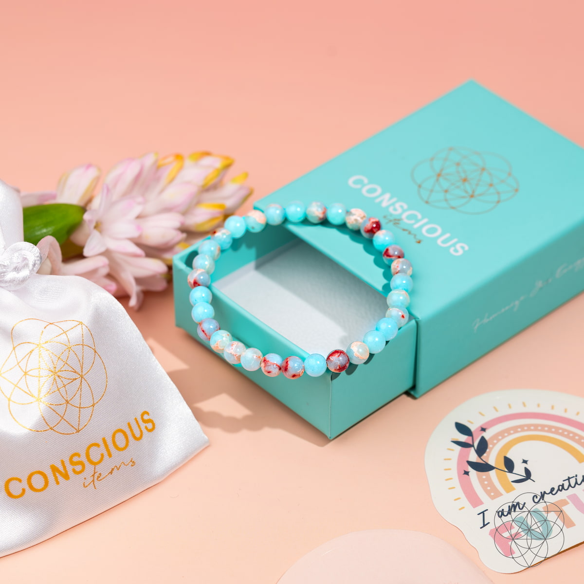 Empath’s Shield – Aqua Terra Jasper Bracelet | 6mm by Conscious Items