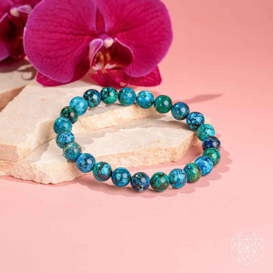 Cleopatra’s Wise Stone - Rare Peruvian Chrysocolla Bracelet