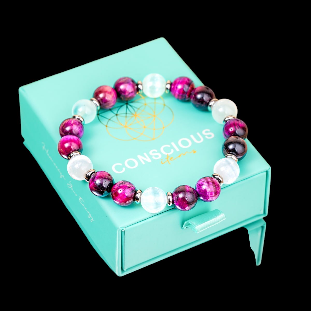 Shape Your Future – Pink Galaxy Tiger’s Eye Bracelet by Conscious Items