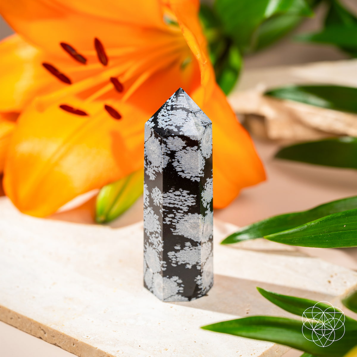 Spiritual Bodyguard - Snowflake Obsidian Point by Conscious Items