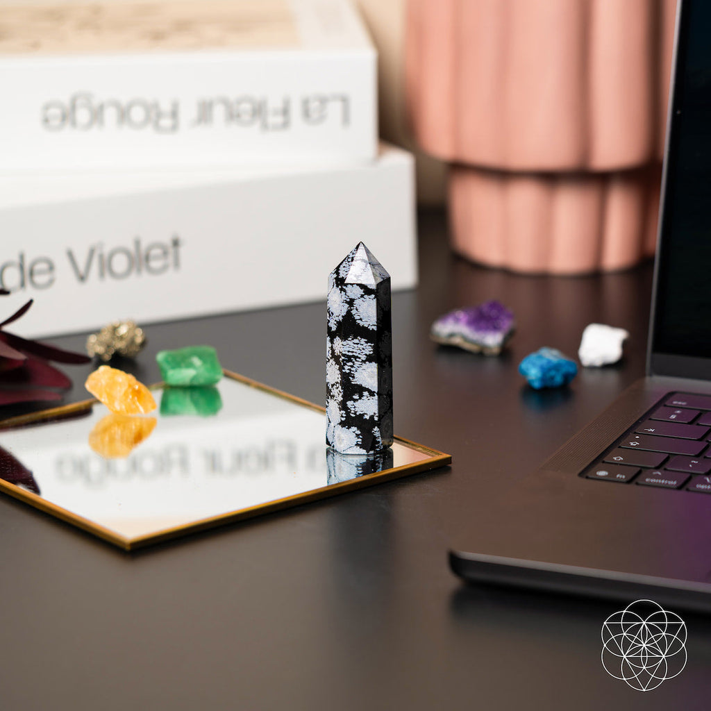 Spiritual Bodyguard - Snowflake Obsidian Point by Conscious Items