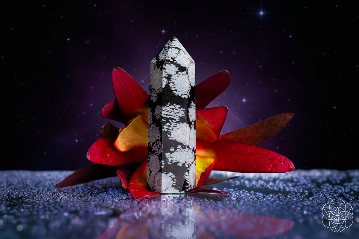 Spiritual Bodyguard - Snowflake Obsidian Point by Conscious Items