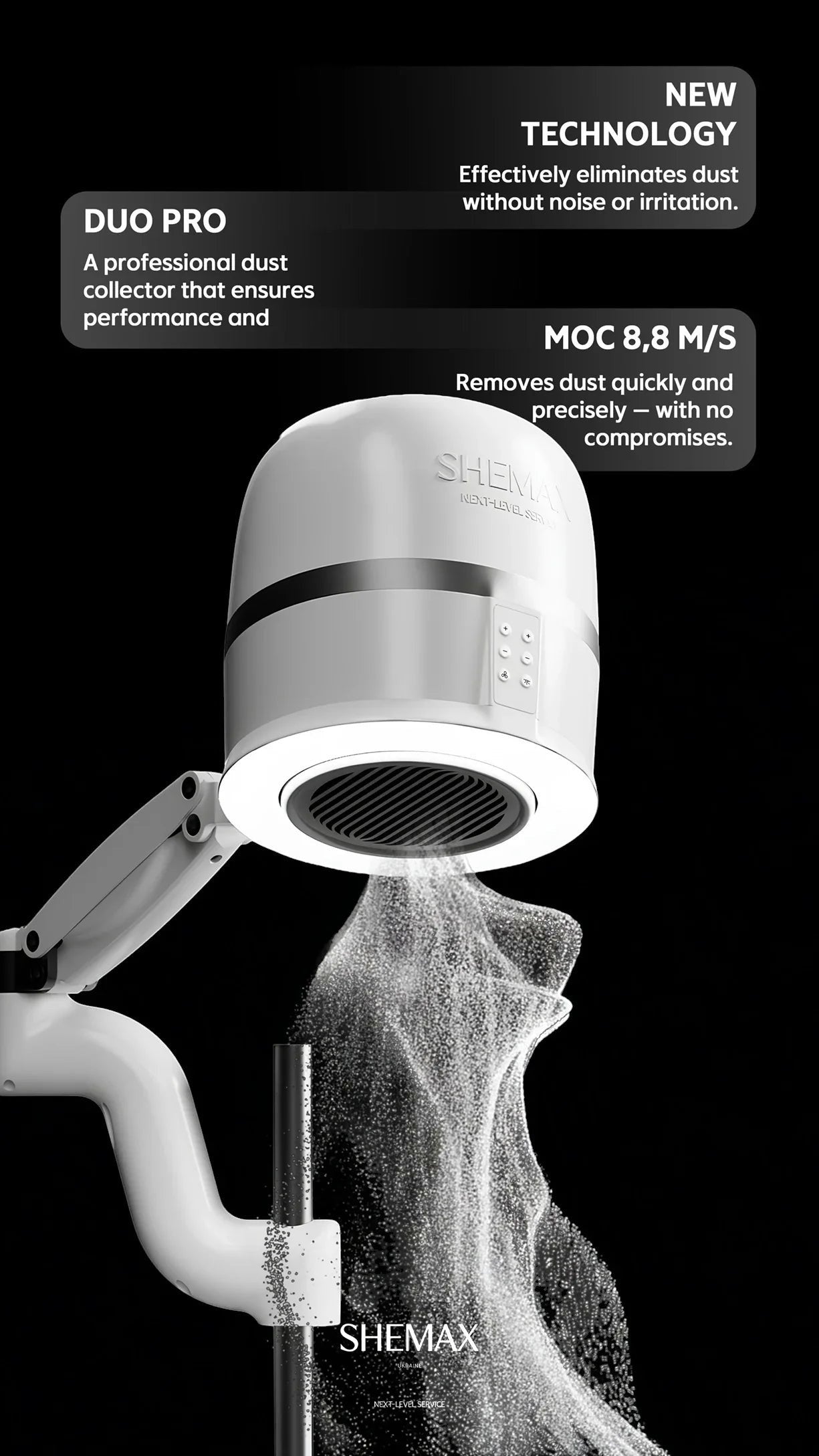 Shemax Duo Pro - Professional nail dust collector by kvadrat store