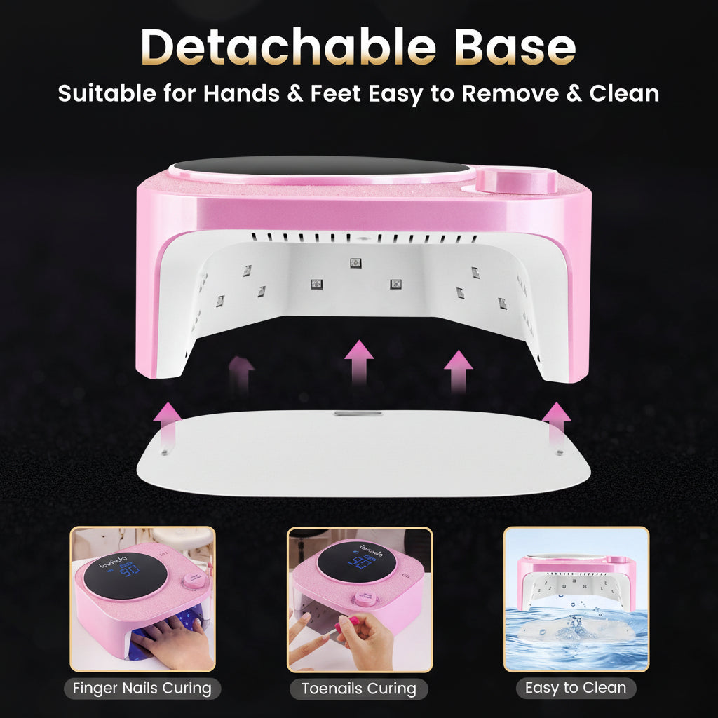 Crown™ V2 Bling Nail Lamp - Pink - 54W Rechargeable UV/LED by Lavinda