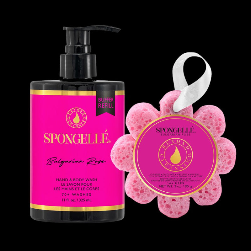 Bulgarian Rose Wild Flower & Body Wash Refill Set by Spongellé